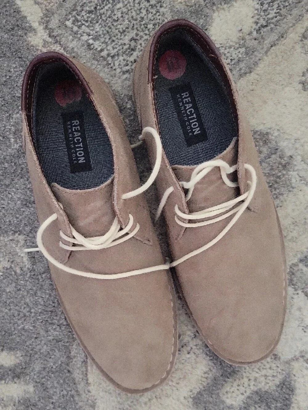 Kenneth Cole Reaction Taupe Suede Lace-Up Chukka Shoes